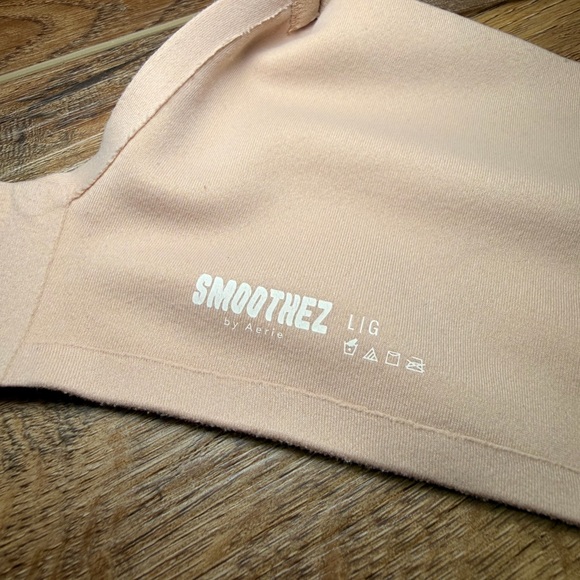 Aerie Smoothez Bra-ish Wireless Bralette Large Nude Sands Seamless Comfort Bra - Picture 3 of 13